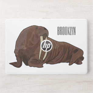 Walrus cartoon illustration HP laptop skin