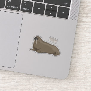 Walrus cartoon illustration sticker