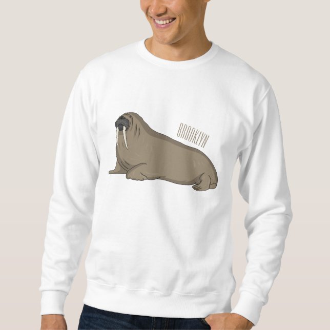 Walrus cartoon illustration sweatshirt (Front)