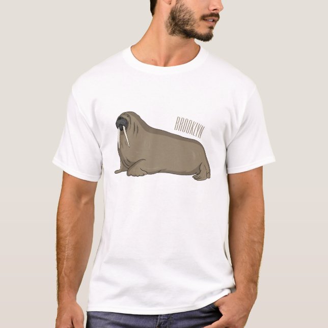 Walrus cartoon illustration T-Shirt (Front)