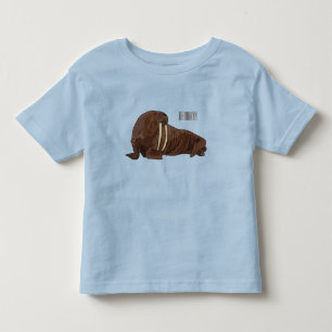 Walrus cartoon illustration toddler t-shirt
