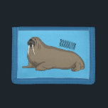 Walrus cartoon illustration  trifold wallet<br><div class="desc">Walrus cartoon illustration</div>