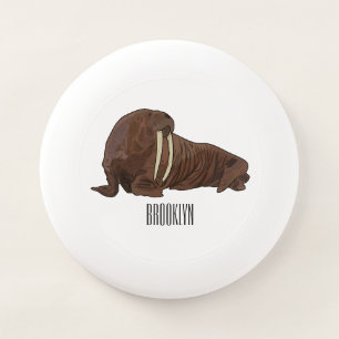 Walrus cartoon illustration Wham-O frisbee
