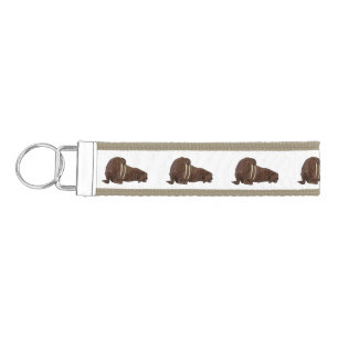 Walrus cartoon illustration wrist keychain
