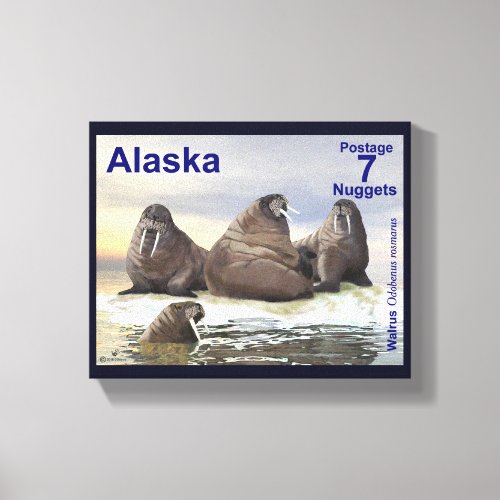 Walrus _ Four Brothers _ Alaska Postage Canvas Print