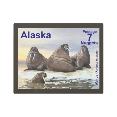 Walrus _ Four Brothers _ Alaska Postage Metal Print