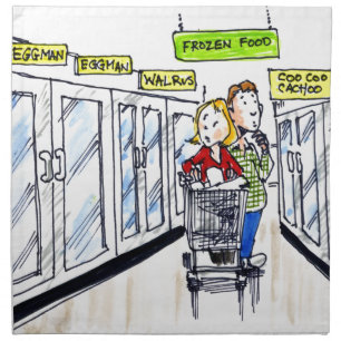 Walrus Frozen Food Section Funny Cloth Napkin