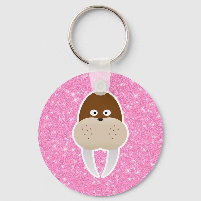 Walrus Glitter Keychain (Front)