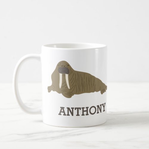 Walrus Graphic Realistic Style Illustration Coffee Mug