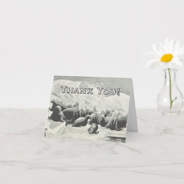 Walrus Herd "Thank You!" Greeting Card (Small Plant)