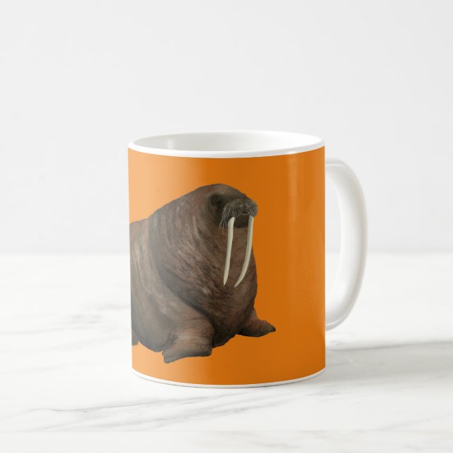 Walrus Mug - orange (Front Right)