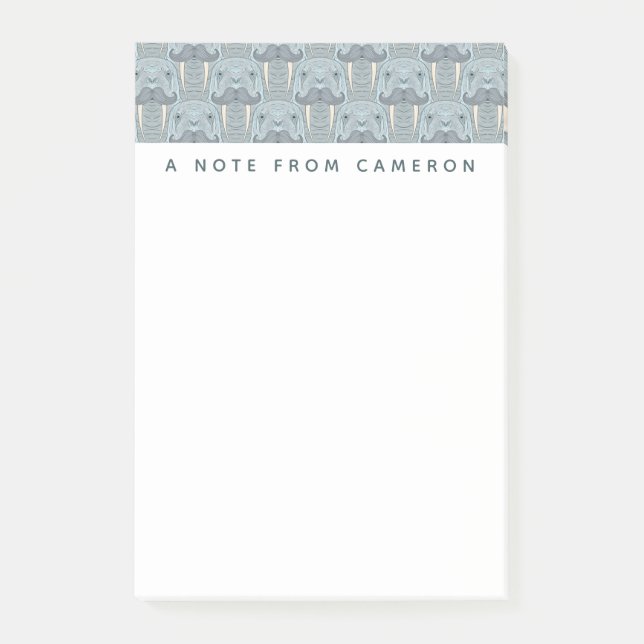 Walrus Mustache Pattern | Add Your Name Post-it Notes (Front)