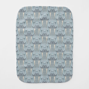 Walrus Mustache Pattern Baby Burp Cloth