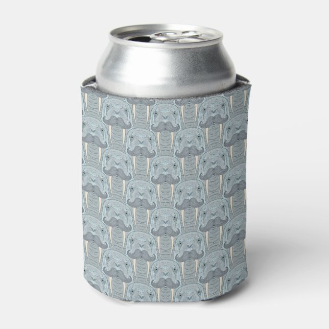 Walrus Mustache Pattern Can Cooler (Can Front)
