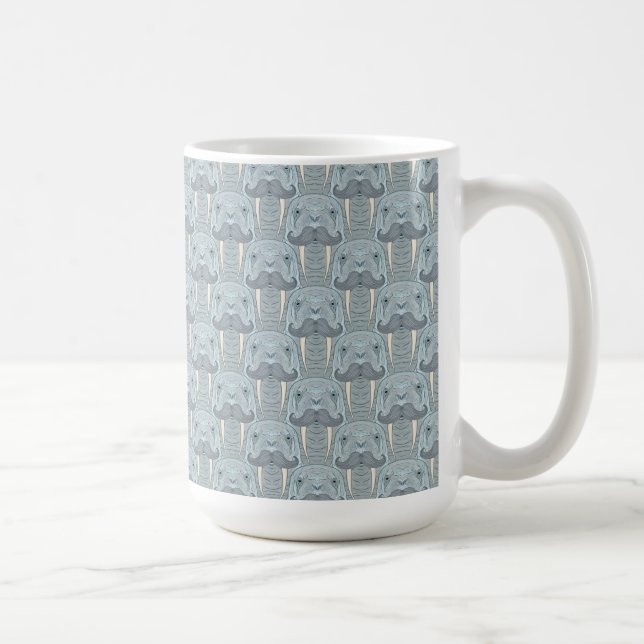 Walrus Mustache Pattern Coffee Mug (Right)