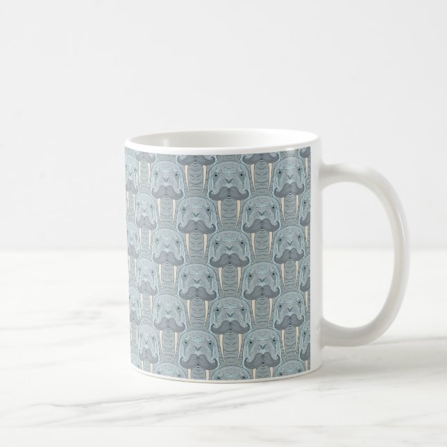 Walrus Mustache Pattern Coffee Mug (Right)