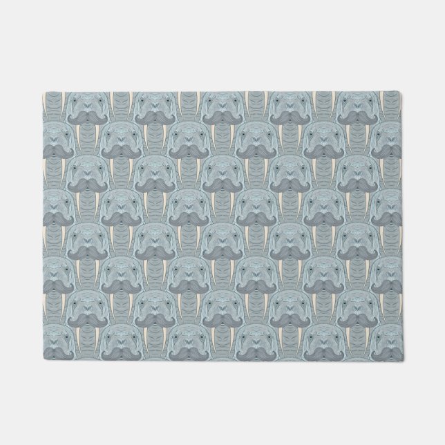 Walrus Mustache Pattern Doormat (Front)