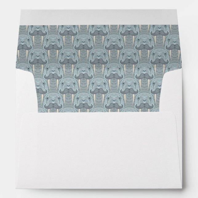 Walrus Mustache Pattern Envelope (Back (Bottom))