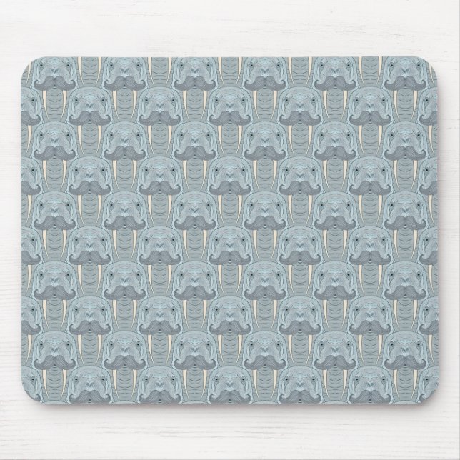 Walrus Mustache Pattern Mouse Pad (Front)