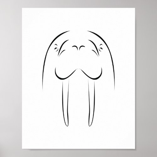 Walrus Outline Poster