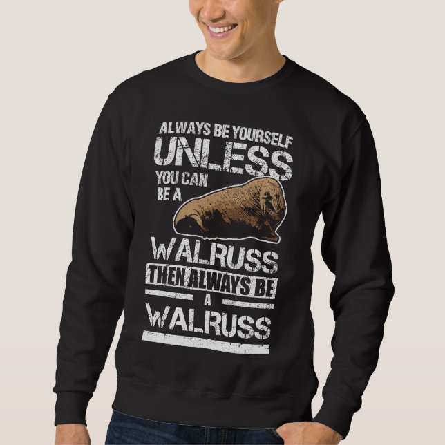 Walrus Sea Animal Retro Zoo Lover Sweatshirt (Front)