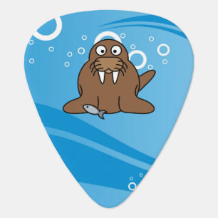 Walrus with Water Background Guitar Pick