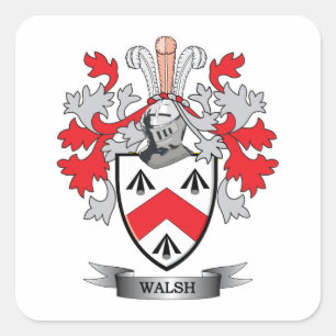 Walsh Coat of Arms Square Sticker