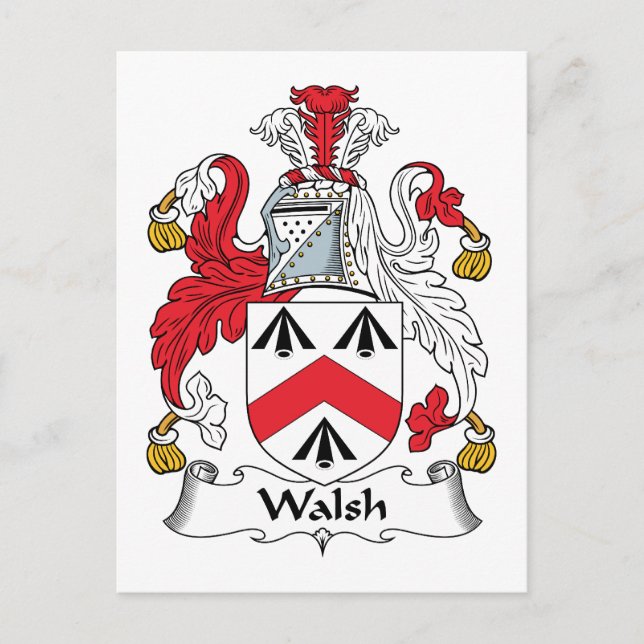 Walsh Family Crest Postcard (Front)