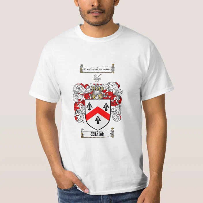 Walsh Family Crest Walsh Coat Of Arms T Shirt Zazzle Com