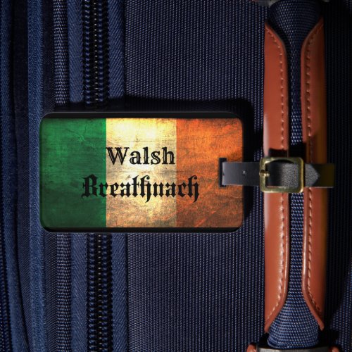 Walsh Irish Flag Luggage Tag