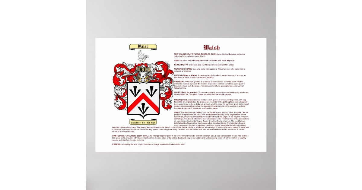 Walsh Meaning Poster Zazzle Com Walsh Meaning Poster Zazzle Com