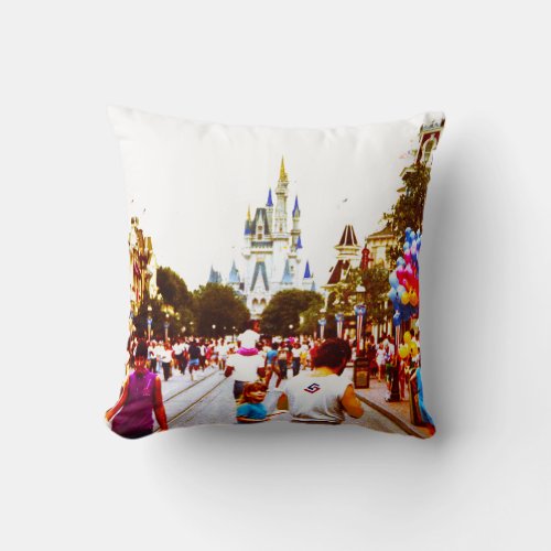 WALT DISNEY WORLD Magic Castle Main Street 2_Sided Throw Pillow