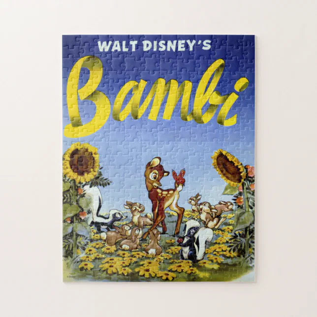Walt Disney's Classic Bambi Movie Poster Jigsaw Puzzle Zazzle
