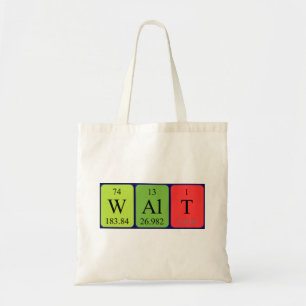 Walt periodic table name tote bag