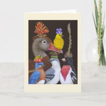 Walt The Warbler And Friends Greeting Card by vickisawyer at Zazzle