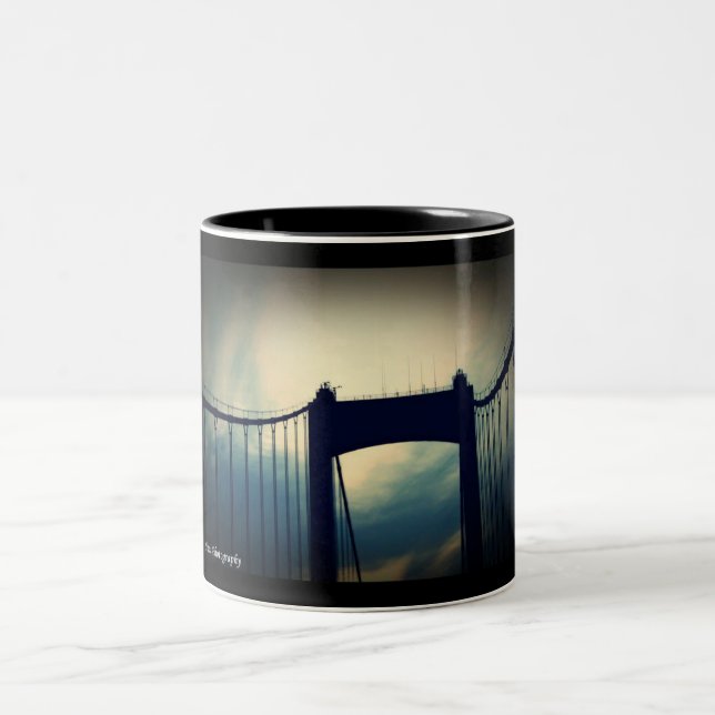 Walt Whitman Bridge Philadelphia PA Two-Tone Coffee Mug (Center)
