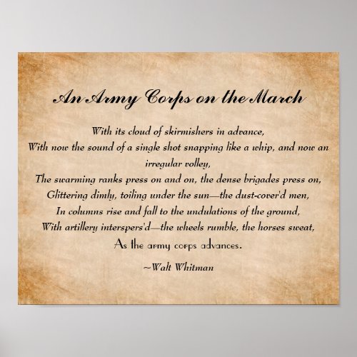 Walt Whitman Civil War Poem Poster