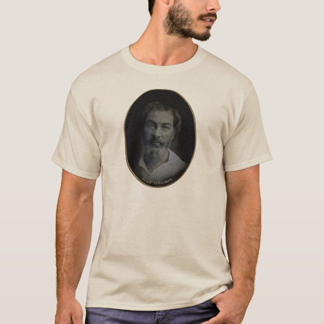 Walt Whitman Hand-Tinted Portrait 1854 T-Shirt (Front)