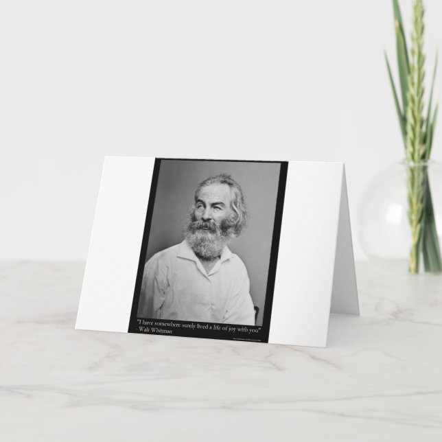Walt Whitman Joy With You Love Quote Mugs Tees etc Card (Front)
