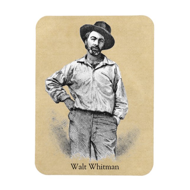 Walt Whitman Leaves of Grass Magnet (Vertical)
