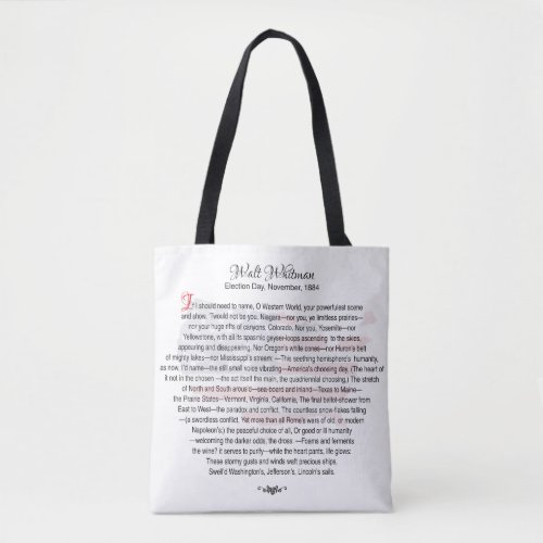 Walt Whitman poetry elegant Tote Bag