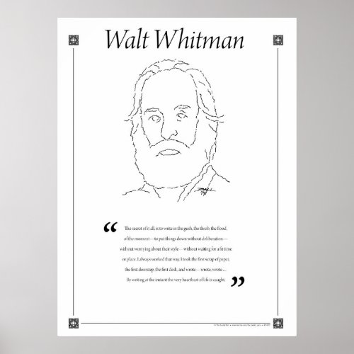 Walt Whitman Writing Quote Poster