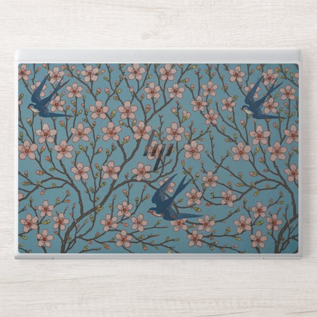 Walter Crane Almond Blossom and Swallow HP Laptop Skin (Front)