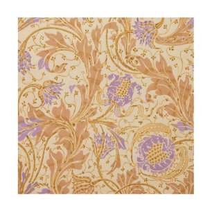 Walter Crane Arts and Crafts Purple Floral Art