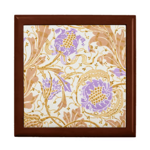Walter Crane Arts and Crafts Purple Floral Art Gift Box