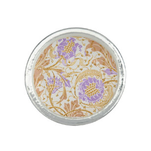 Walter Crane Arts and Crafts Purple Floral Art Ring
