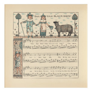 Walter Crane Baa Baa Black Sheep Nursery Rhyme  Acrylic Print