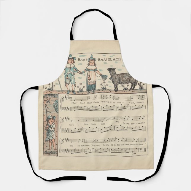 Walter Crane Baa Baa Black Sheep Nursery Rhyme  Apron (Front)