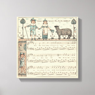 Walter Crane Baa Baa Black Sheep Nursery Rhyme  Canvas Print