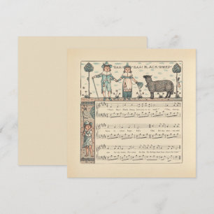 Walter Crane Baa Baa Black Sheep Nursery Rhyme  Card